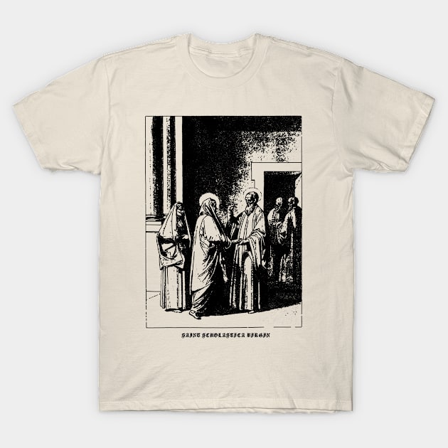 Saint Scholastica, Virgin T-Shirt by CHAMBER OF SAINTS